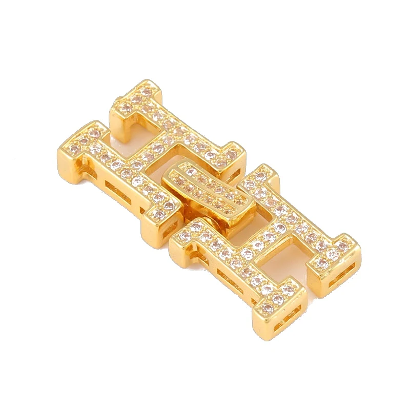 Gold Juya DIY для женщин натуральный камень жемчуг ювелирных изделий Компоненты кубического циркония металлическая пряжка для крепления застежки аксессуары - Цвет: Gold