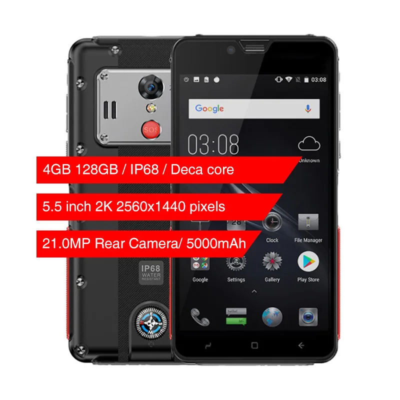 soldier ELEPHONE Soldier 4 Гб 128 ГБ IP68 Водонепроницаемый 5," 2 K экран мобильный телефон Android 8,0 Helio X25 Deca Core прочный смартфон - Цвет: soldier