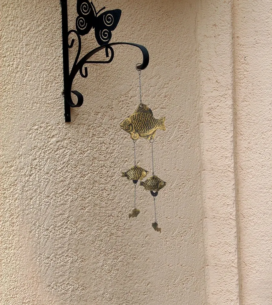 Металлические подвесные ветряные колокольчики украшение для улицы рыба