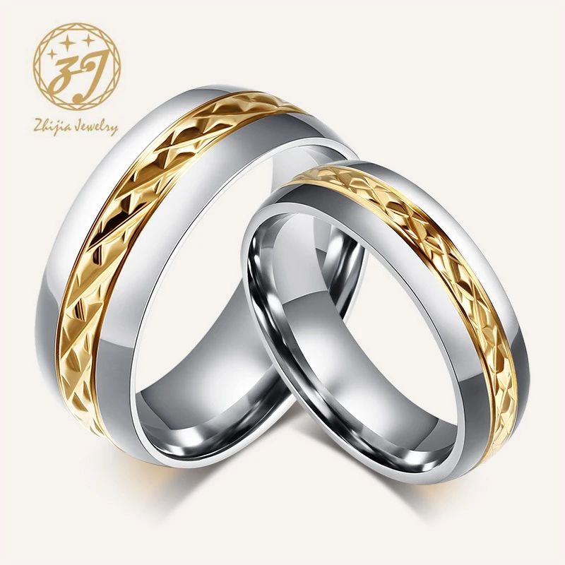 

Романтическое кольцо Zhijia из нержавеющей стали 316L, серебряное, золотое, Реальная любовь, Женское и мужское обручальное кольцо