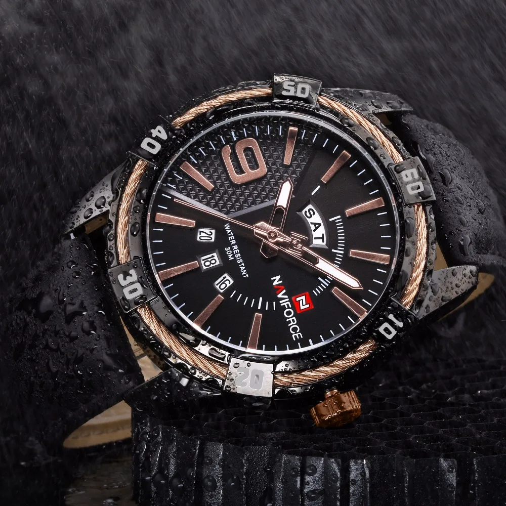 Часы наручные NAVIFORCE Мужские кварцевые брендовые Роскошные спортивные