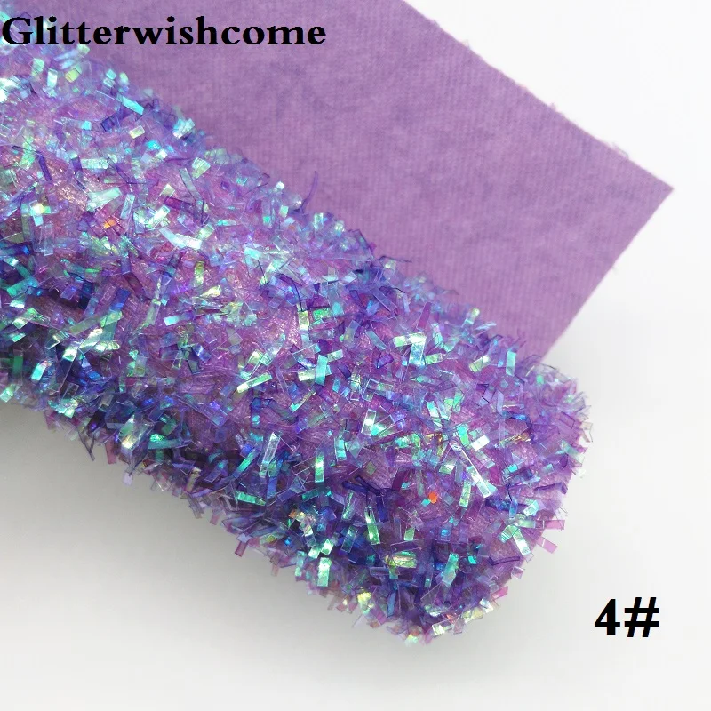 Glitterwishcome 21X29 см A4 Размеры синтетическая кожа, флуоресцентный с эффектом блестящей кожи, тканевый Виниловый фон для банты, GM039A - Цвет: 4