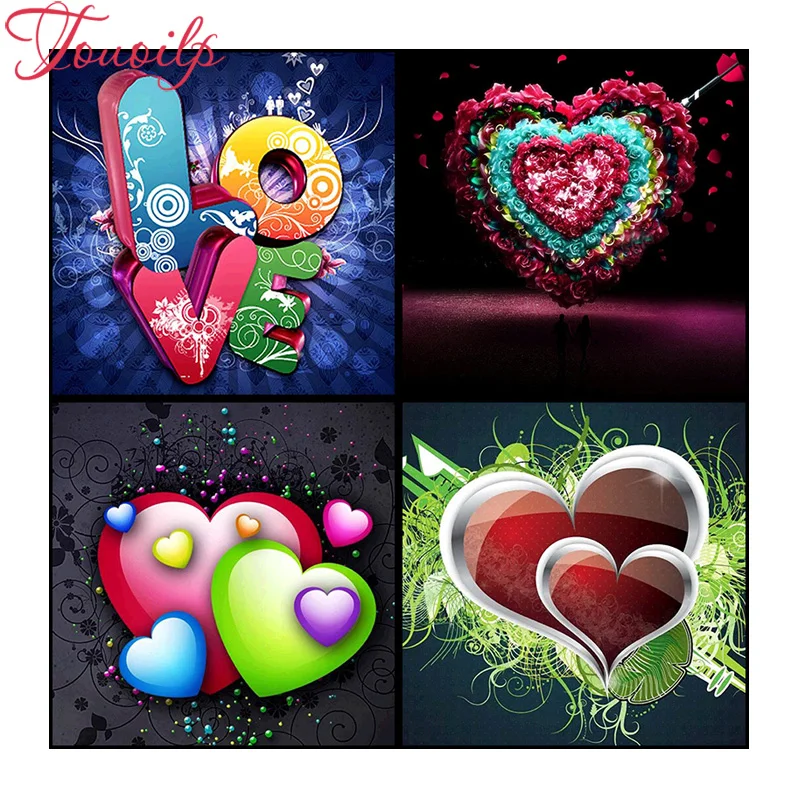 Алмазная 5D Вышивка Touoilp картина Love с круглыми и квадратными стразами сделай сам