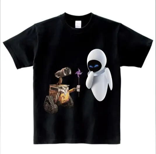 black childreT-shirt Забавная футболка с изображением робота Wall-E eve homme jollypeach, новая дышащая футболка детская футболка с короткими рукавами, MJ - Цвет: black childreT-shirt