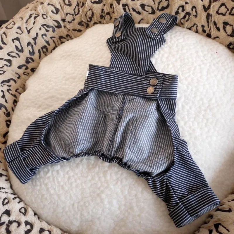 Новинка Модный комбинезон для собак одежда маленьких костюм черные белые джинсы