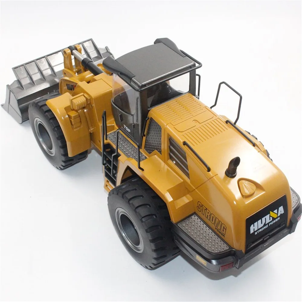 HUINA TOYS 1583 1/14 10CH Сплав RC бульдозер грузовик с фронтальным погрузчик