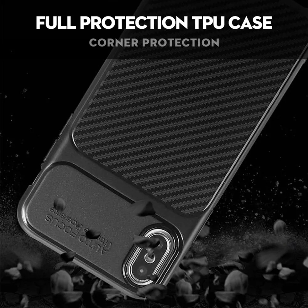 KISSCASE Phone Case For iPhone XS Max Carbon Fiber Mirror Silicon X XR Luxury Fundas |