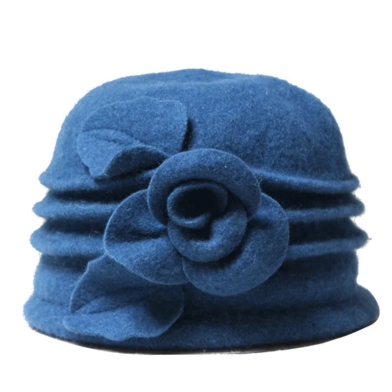 Новые женские шляпы Fedoras из чистой шерсти, зимние шапки для женщин с цветочным принтом, повседневные брендовые теплые женские мягкие шляпы для девушек на осень