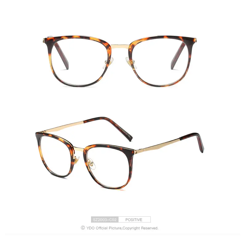 YDO New Optical Glasses Frame Women Round Glasses Frames Female Prescription Vintage Acetate Ultralight Clear Reading Glasses