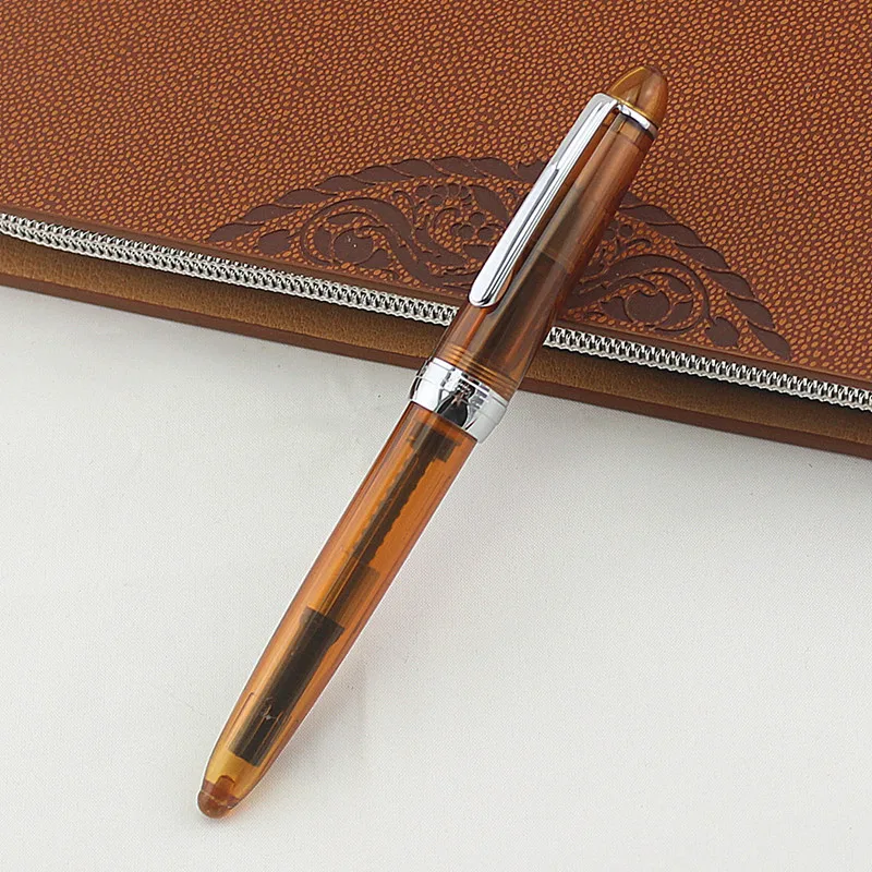 Jinhao 992 прибытие кофе и серебро клип авторучка с оригинальным подарком Чехол 0 5 мм F