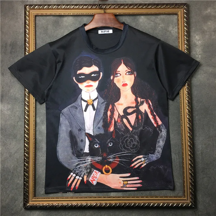 Новинка 19ss мужские абстрактные парные футболки Купидон Амор, футболка, хип-хоп скейтборд, уличные хлопковые футболки, футболка kenye# F16