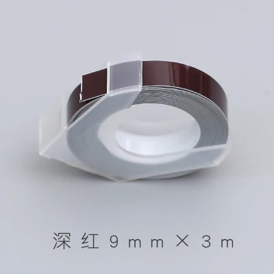 dark red tape 9 мм X 3 м motex этикетка лента дополнение DIY резка тиснение тег машина лента украшения Скрапбукинг маркер корейские канцелярские принадлежности - Цвет: dark red tape