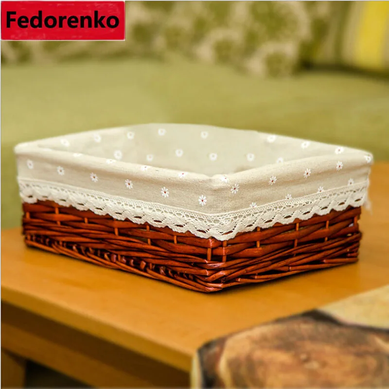 Декоративные маленькие плетеные корзины кухонный Настольный органайзер
