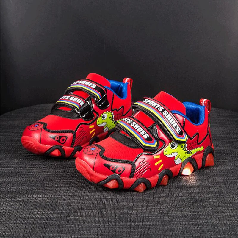 Кроссовки с мигающим светом для мальчиков и девочек спортивная обувь