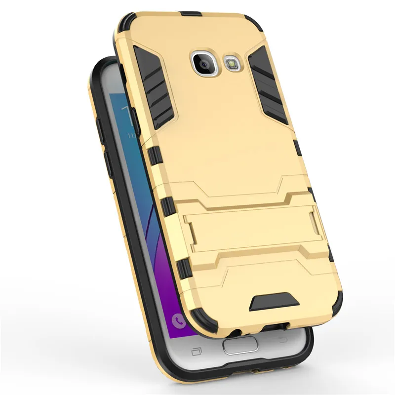 Чехол для Samsung Galaxy A3 2017, устойчивый к грязи, с задней стороной из силикона и пластика.