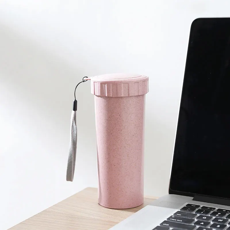 Creative Wheat Hand Cup Plastic Portable Carrying Drinking Water Bottle Affordable Travel Sport Tea Thermal 215 |