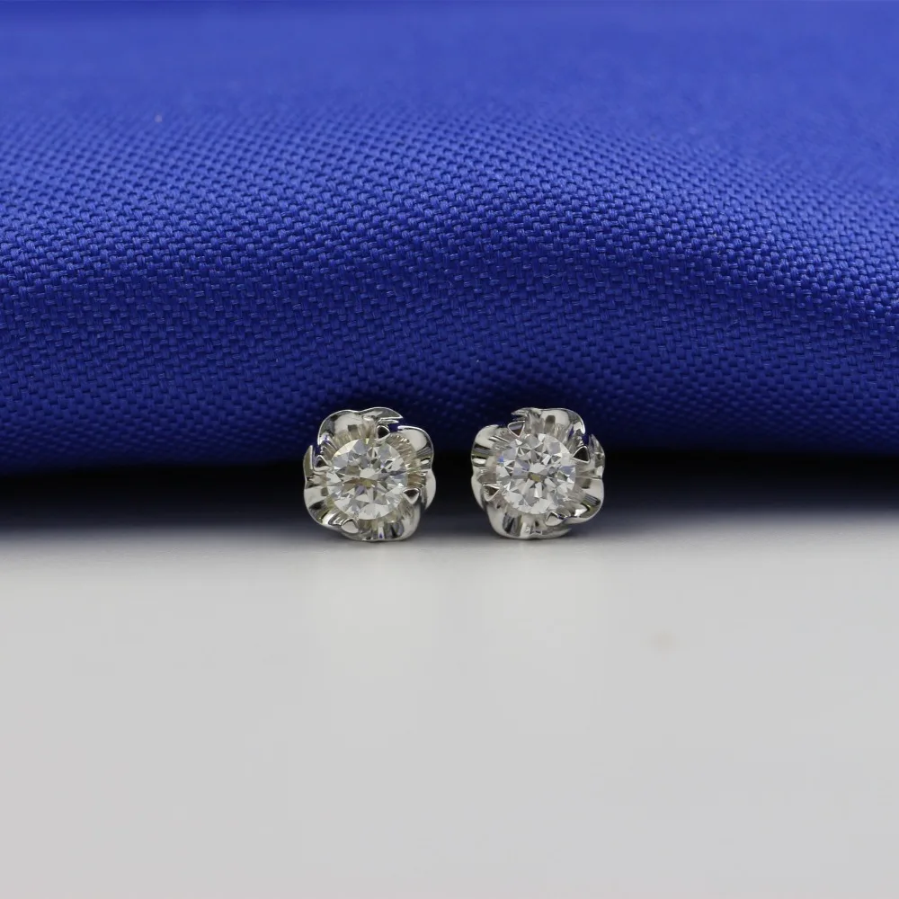 LASAMERO 0.208CT круглые ограненные серьги-гроздья с натуральным бриллиантом 18 K золотые бриллиантовые серьги-гвоздики Halo изысканные ювелирные изделия, серьги-гвоздики