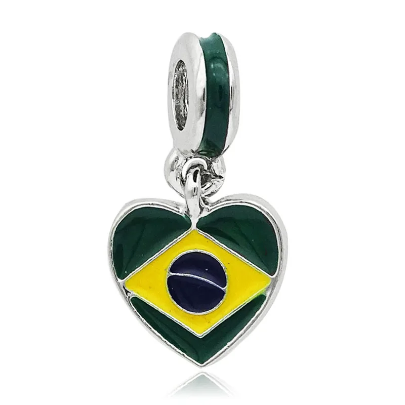 Бесплатная доставка новое поступление 1 шт. эмалированные бусины с флагом