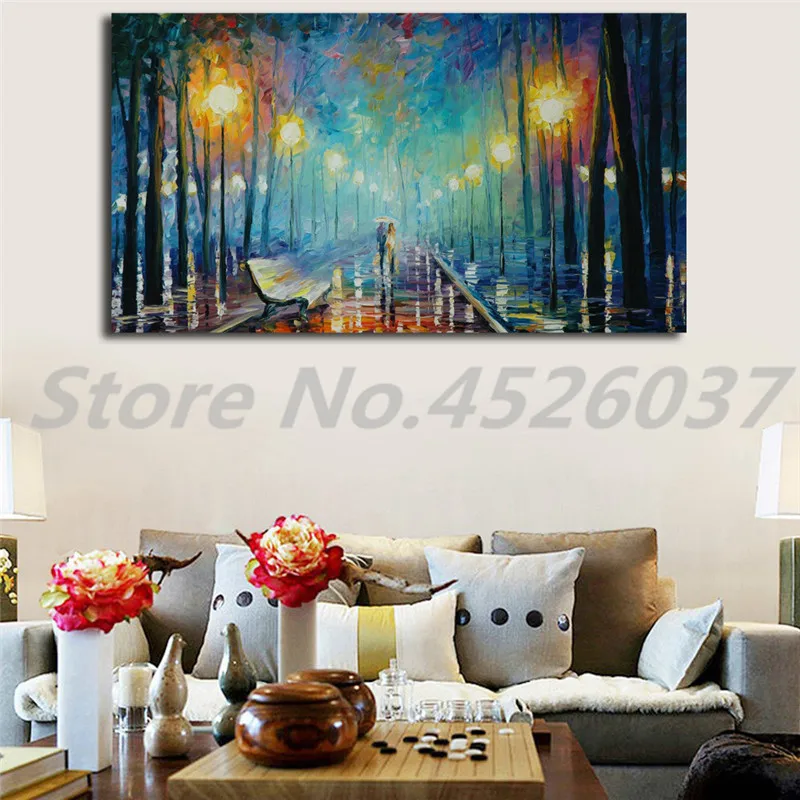 

Пара осенних дождевых зонтиков, HD холст, плакаты, принты, настенная живопись, декоративная картина, ландшафт, аксессуары для украшения дома