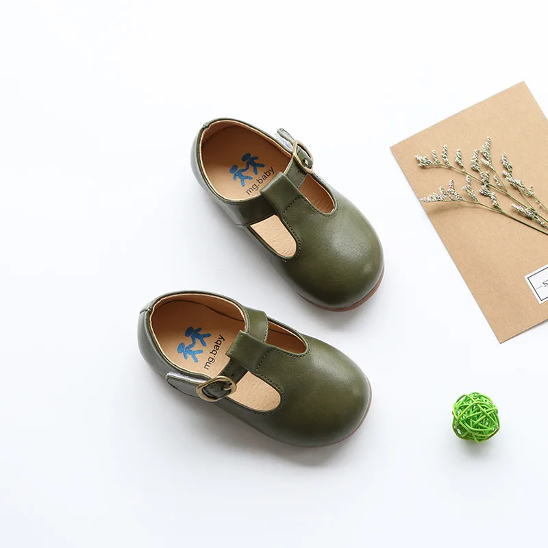 High Quality Children Leather Shoes Kids Footwear Girls Vintage Single School Flat | Детская одежда и обувь