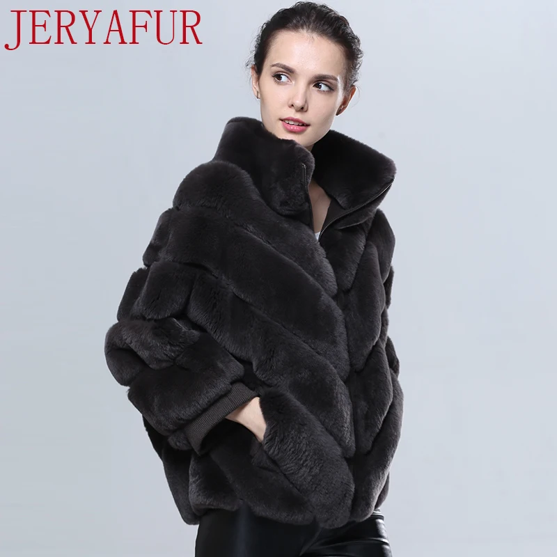 Jeryafur полный мех лисы кожаная куртка с лисьим мехом Зимние теплые воротник