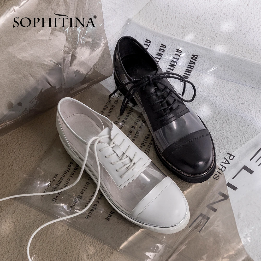 SOPHITINA/высококачественные женские туфли из натуральной кожи на плоской подошве