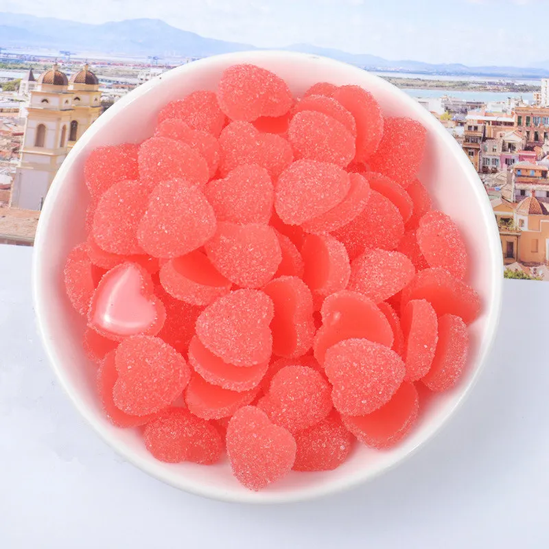Red 20 шт. в форме сердца, для конфет плоские пластмассовые аксессуары DIY серьги украшения Драгоценности материал плоское украшение из смолы Slame заполнения ремесла поставки - Цвет: Red