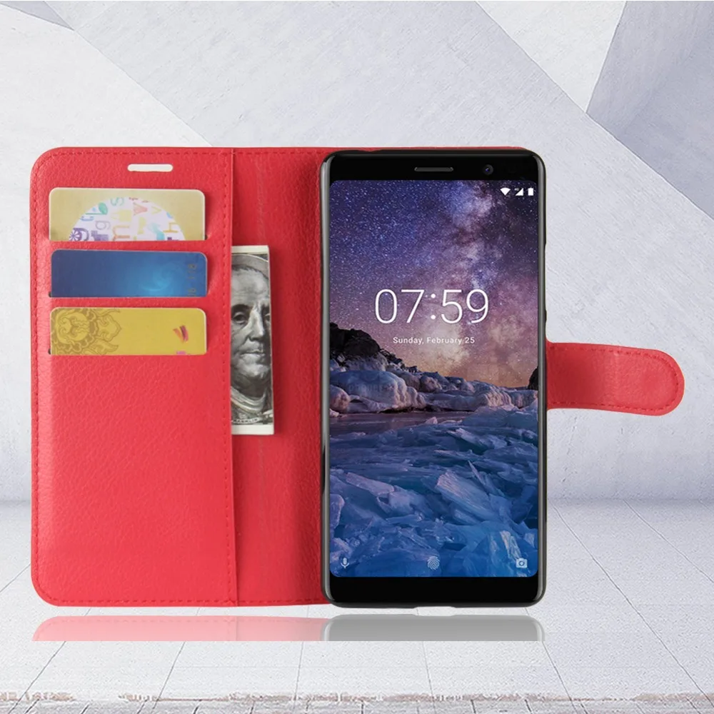 Luxury Case For Nokia 7 Plus 7Plus 2018 Protective Flip Cover PU Leather Fundas Carcasas Nokia7 Moible Phone Coque |