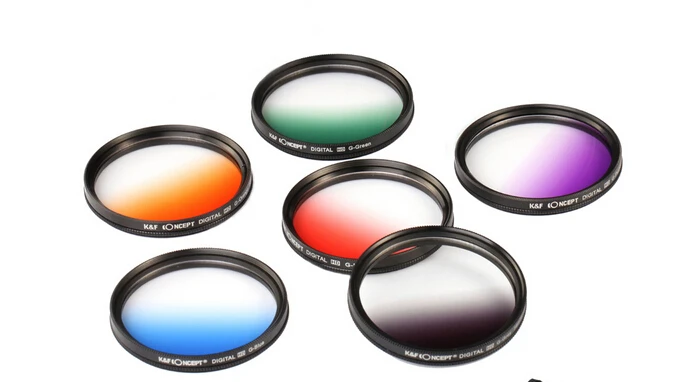 Градиентный серый синий зеленый фиолетовый желтый красный чехол с фильтром