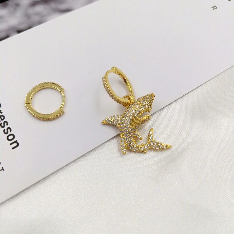 Ciliy висячие серьги роскошное ювелирное изделие оригинальные с Акульей из горного