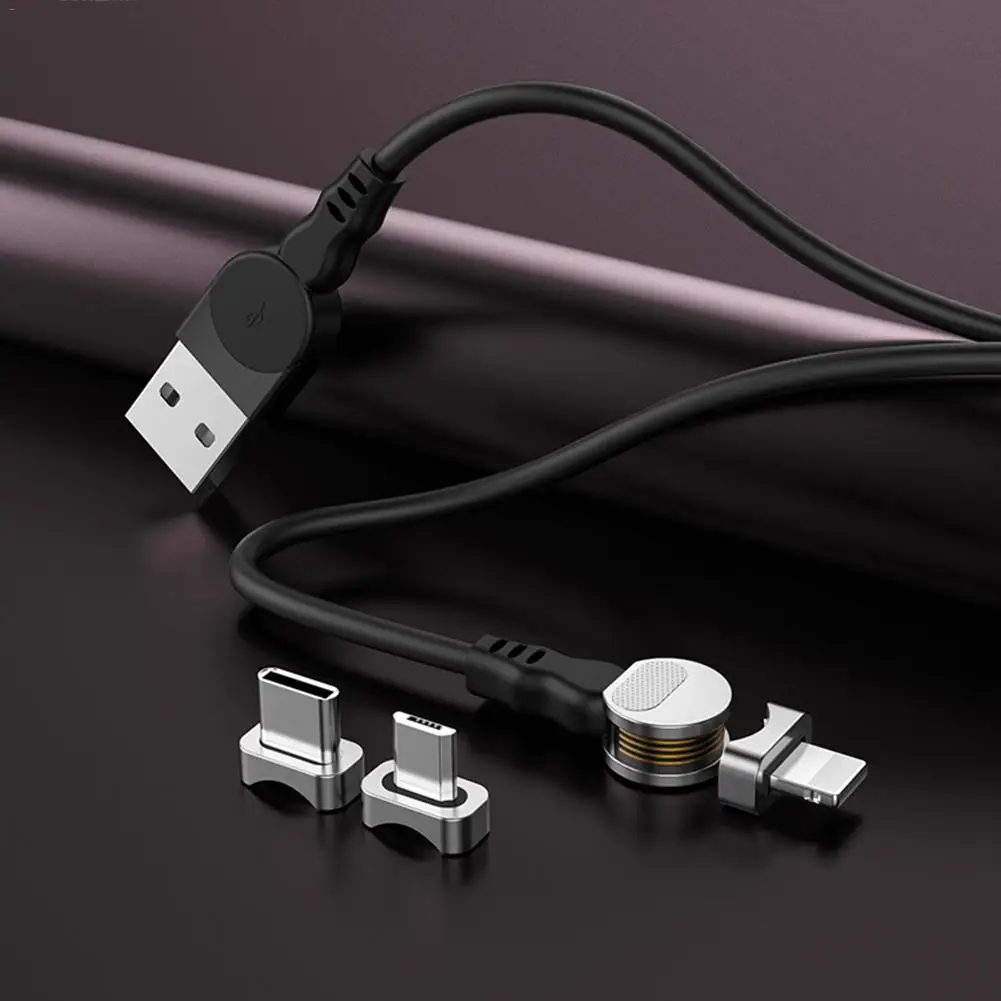 Магнитный кабель Micro usb type C для IPhone кабель 180 градусов локоть 1 м 2.4A провод для быстрого заряда Магнитный кабель для зарядки телефона