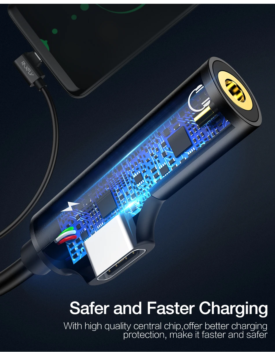 RAXFLY 2 в 1 usb type C до 3,5 мм AUX адаптер для Xiao mi 6 mi 8 3,5 разъем для наушников аудио зарядное устройство конвертер для huawei P20 Pro
