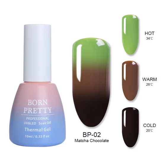 BP-02 BORN PRETTY 10 мл термальный 3 разноцветный гель для ногтей лак Температура Цвет Уход за ногтями лак удаляющийся замачиванием УФ-Маникюр гель лак - Цвет: BP-02