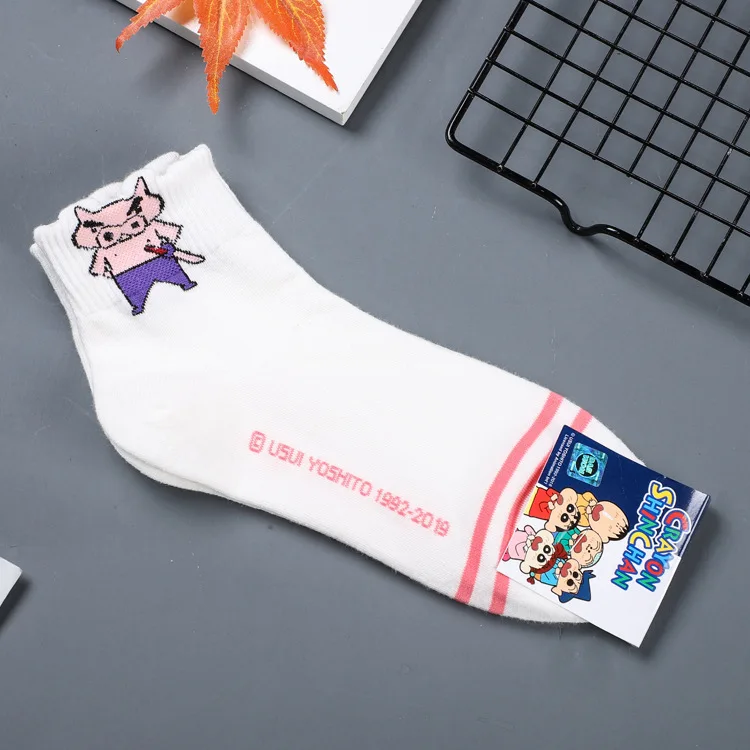 14 Носки с японским Аниме Crayon Shin chan Nohara Hiroshi Toru Kazama, удобные дышащие белые хлопковые носки с забавными рисунками для женщин - Цвет: 14