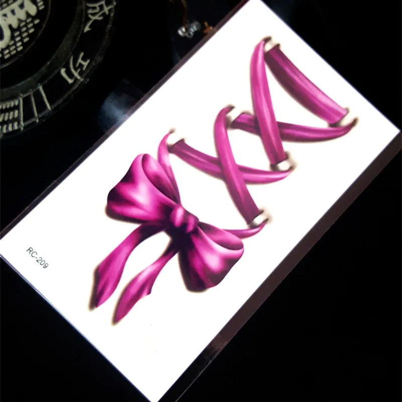 RC2209 Women Sailor moon Fake Tattoo Sticker Pink Ribbon Design Body Art Temporary Tattoos Fashion Water Transfer | Красота и