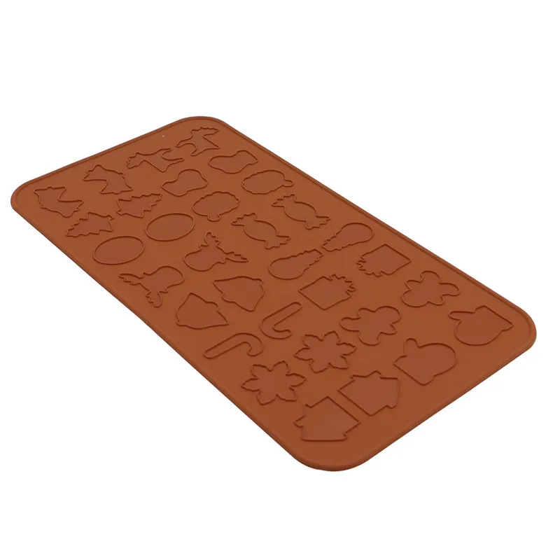 32 Holes Christmas Pattern Silicone Pad Oven Macaron Non-stick Baking Mat Pan Pastry Cake Tools | Дом и сад
