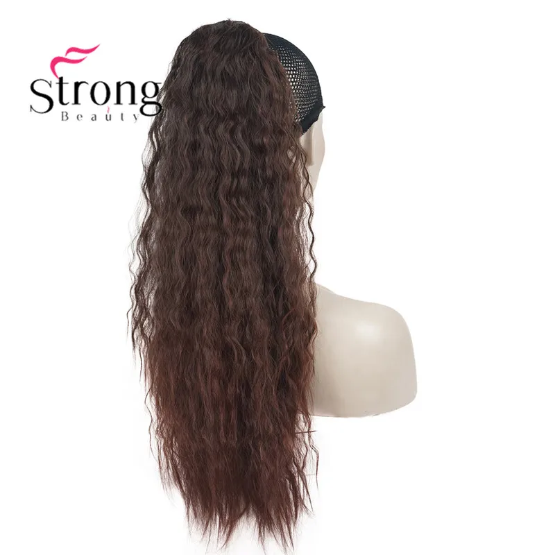 StrongBeauty 6 видов цветов длинные кудрявые Кудрявые Волнистые конский хвост парик африканские кудри 22-24 дюймов синтетические Тепло сопротивляются цвету выбора
