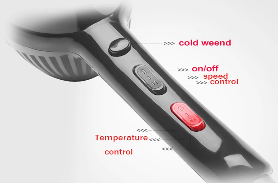Фен для парикмахеров и парикмахерских 3 м с европейской вилкой 3200 Вт|Фены волос| |