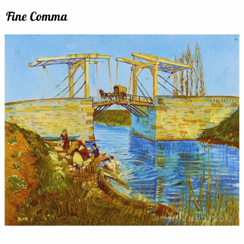 

The Langlois Bridge at Arles by Vincent van Gogh Hand painted Oil Painting Reproduction Replica Wall Art Canvas Painting Repro