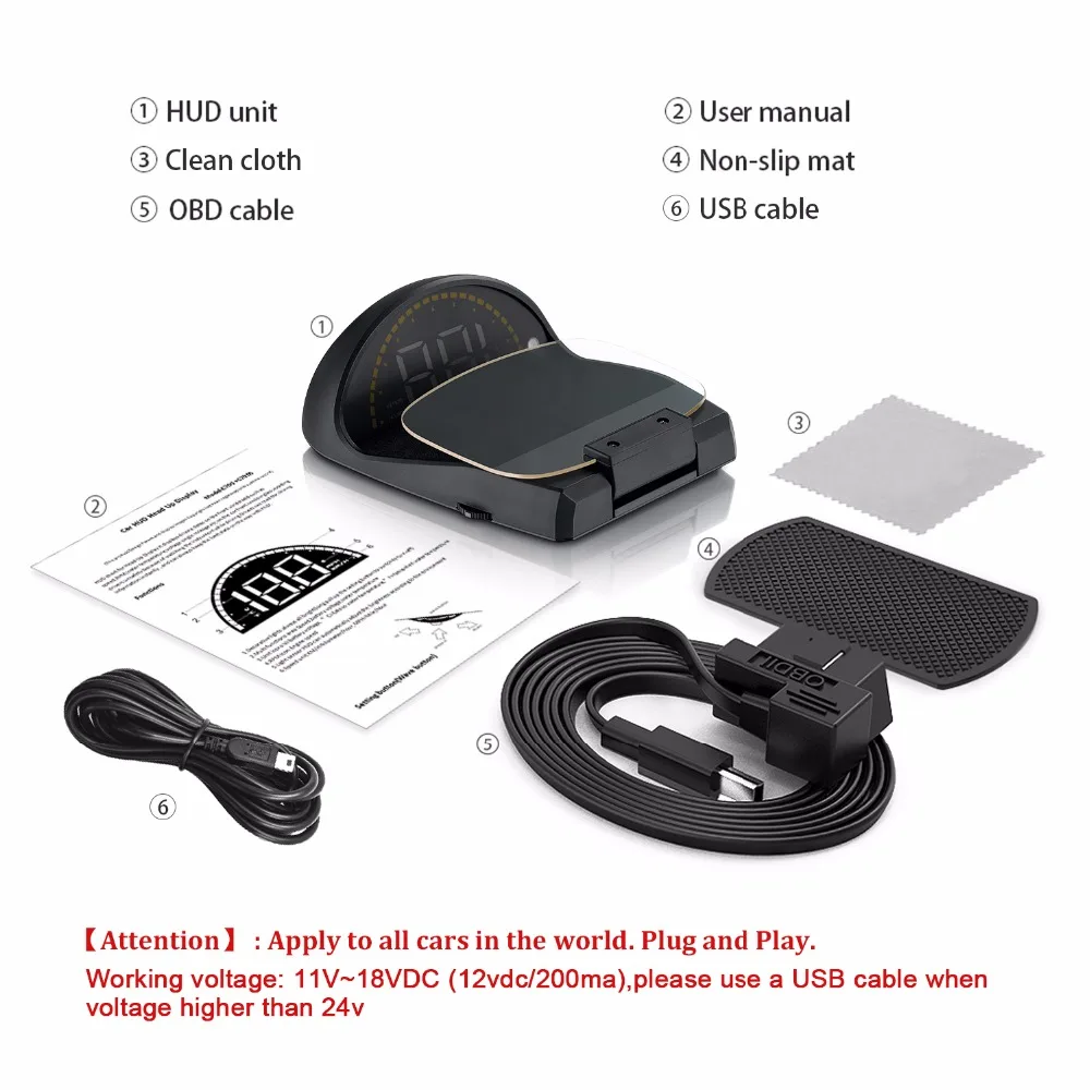 Автомобильный HUD C700S с дисплеем цифровой автомобильный GPS проектор OBD 2 измеритель
