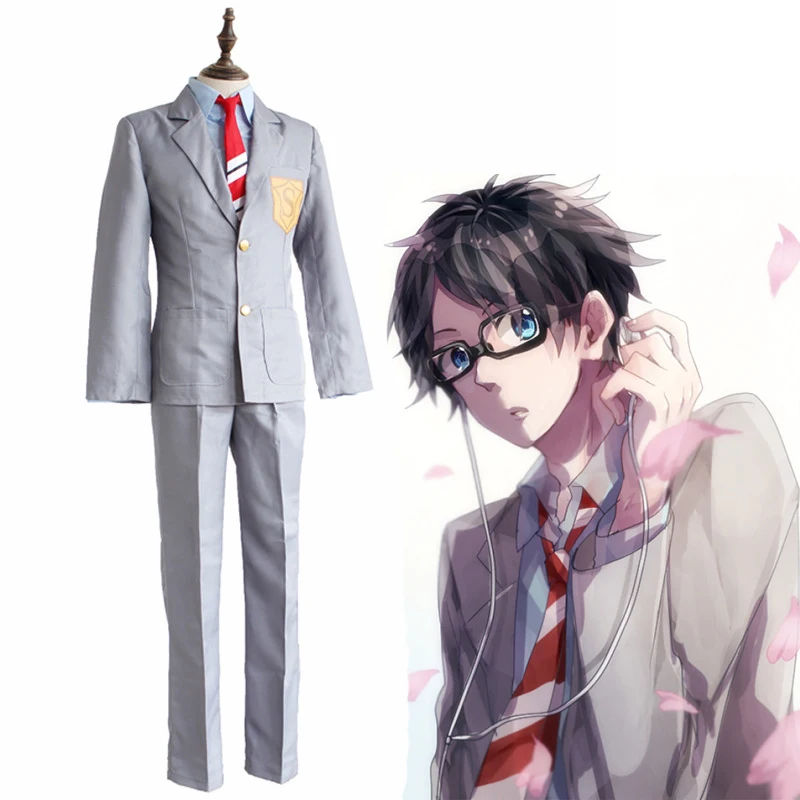 

Anime Your Lie in April Cosplay Costumes Kousei Arima Cosplay Costume School Uniform Halloween Party Shigatsu Wa Kimi No Uso