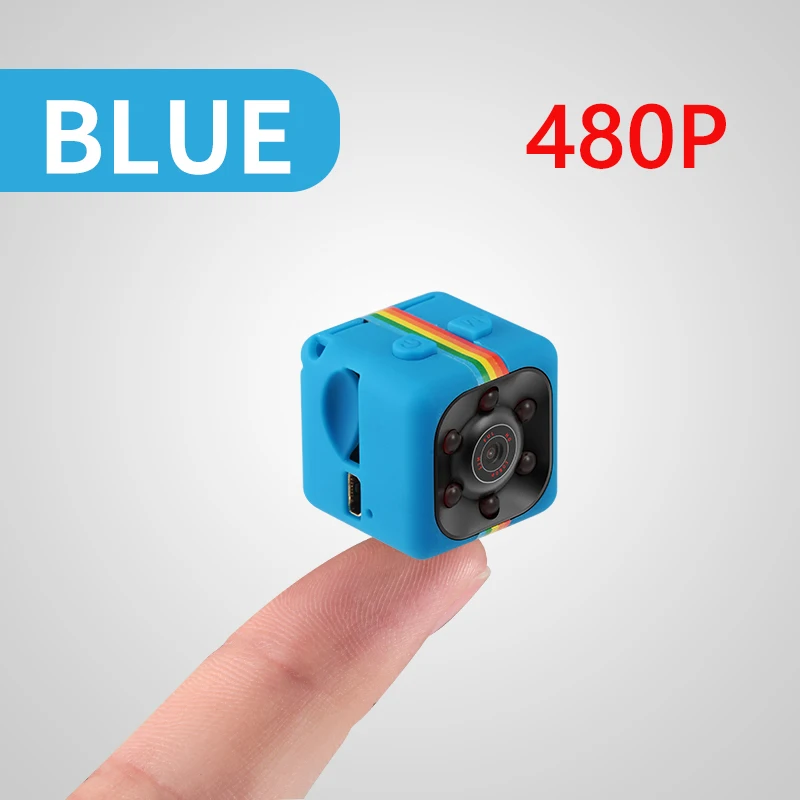 Blue-480P HD SQ11 480 P/1080 P мини-камера, портативный небольшой видеорегистратор, видеокамера ночного видения, секретная камера для тела, Спортивная велосипедная микро-камера - Цвет: Blue-480P