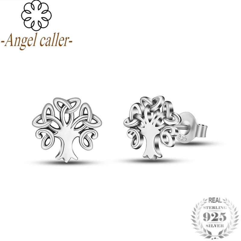 Серьги-гвоздики в виде Древа Жизни Angel Caller серебро 925 пробы ювелирные украшения
