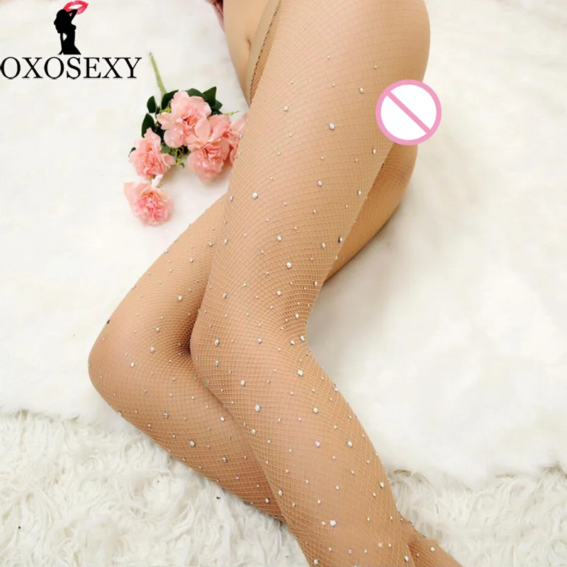 Новые черные Красочные Стразы колготки сексуальные чулки для женщин сетчатые