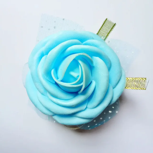 1pc blue rose Подарок для подружки невесты, временные наклейки для невесты/Искусственные цветы на запястье, свадебные сувениры и подарки для гостей, индивидуальный подарок - Цвет: 1pc blue rose