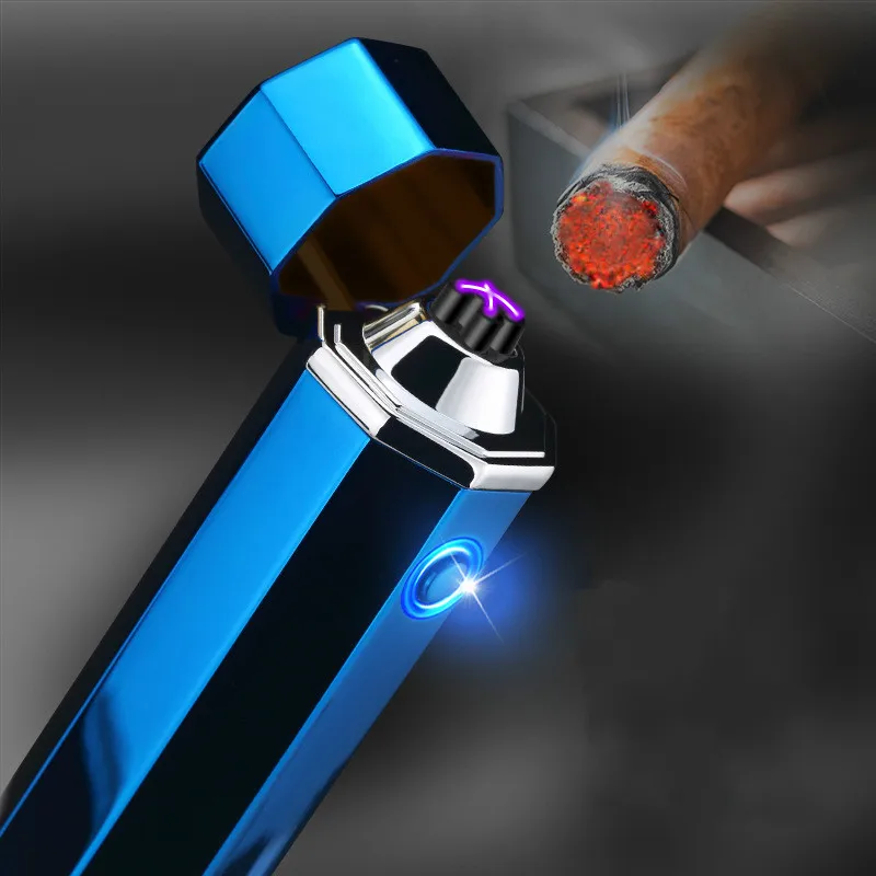 Новейшая Usb зарядка дуга Зажигалка USB ветрозащитная личность электронная