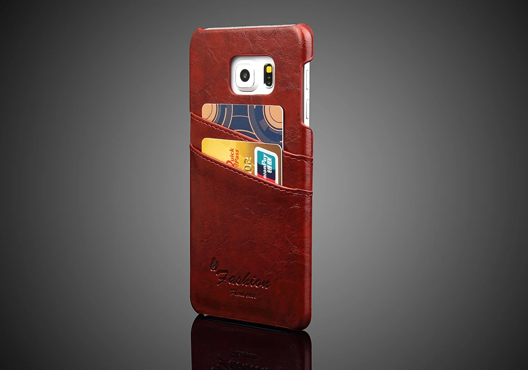 Новейшие Case для Samsung Galaxy S7 Edge Подлинной кожа + ТПУ Задняя Крышка S7Edge Слот Карт
