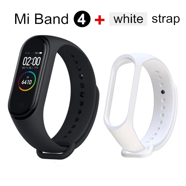 add white strap Xiaomi Mi Band 4 смарт-Браслет фитнес-браслет AMOLED цветной сенсорный экран Смарт-браслет пульсометр Bluetooth 5,0 - Цвет: add white strap