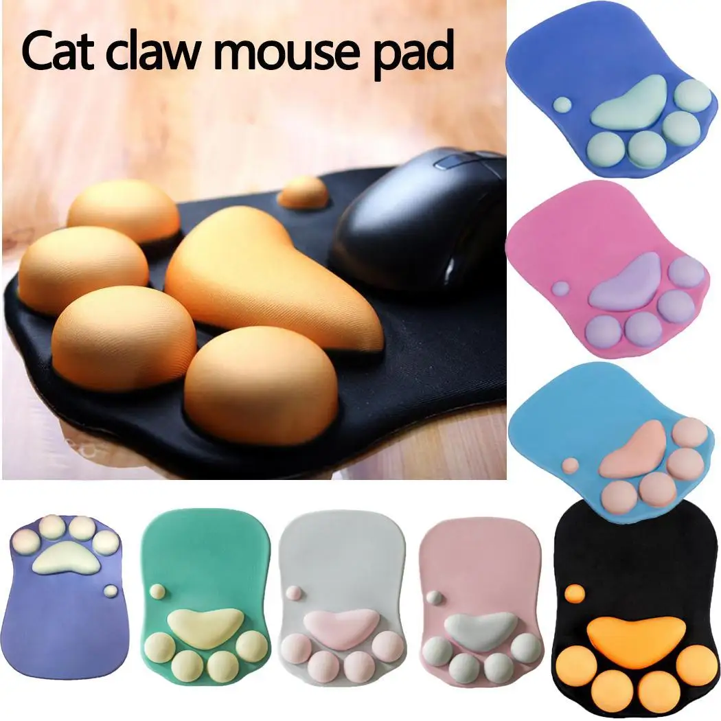 Silicone Cat Claw Pattern Mouse Pad Home Cartoon Print 340g Office Creative Thick Wrist Irregular Mat | Компьютеры и офис