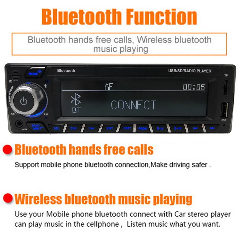 MP3/WMA ЖК-экран FM USB SD Автомобильная Bluetooth карта машина новая Hands-Free цифровая Аудио трансляция 1 Din автомагнитола DAB+ RDS